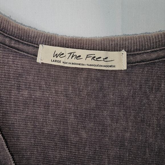 Free the People Catch the waves tunic tee gray size Large - Picture 4 of 11